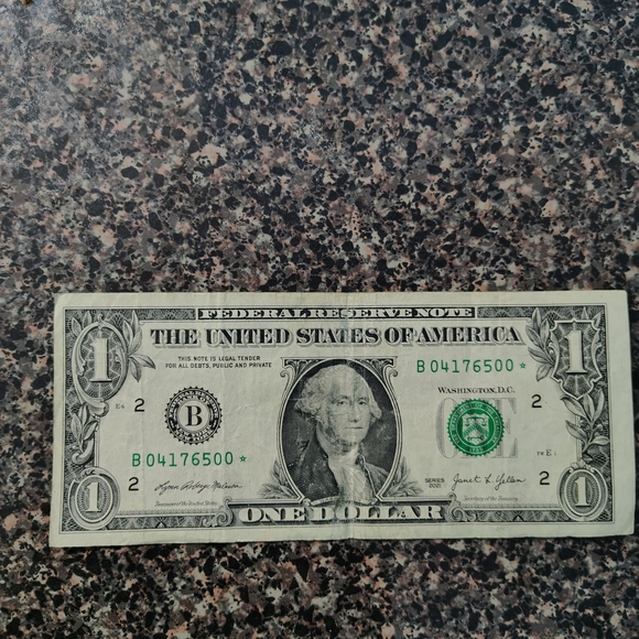 collectable currency Other - United States Replacement Note(Star Note) Fancy Seral Numbered 2 Part Straight